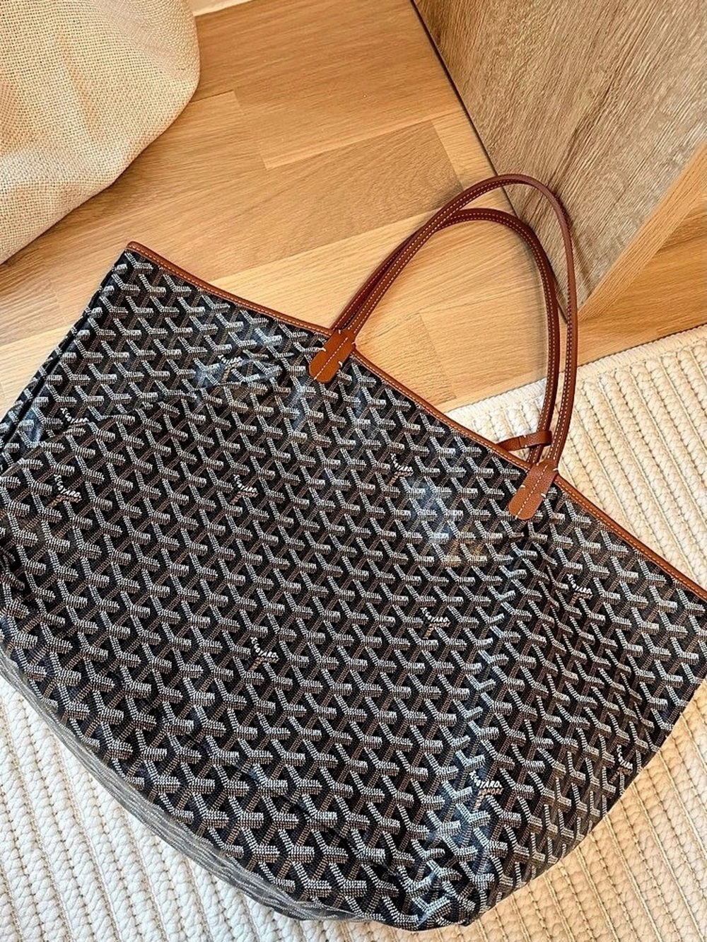 Goyard Saint Louis GM Tote in Black & Brown